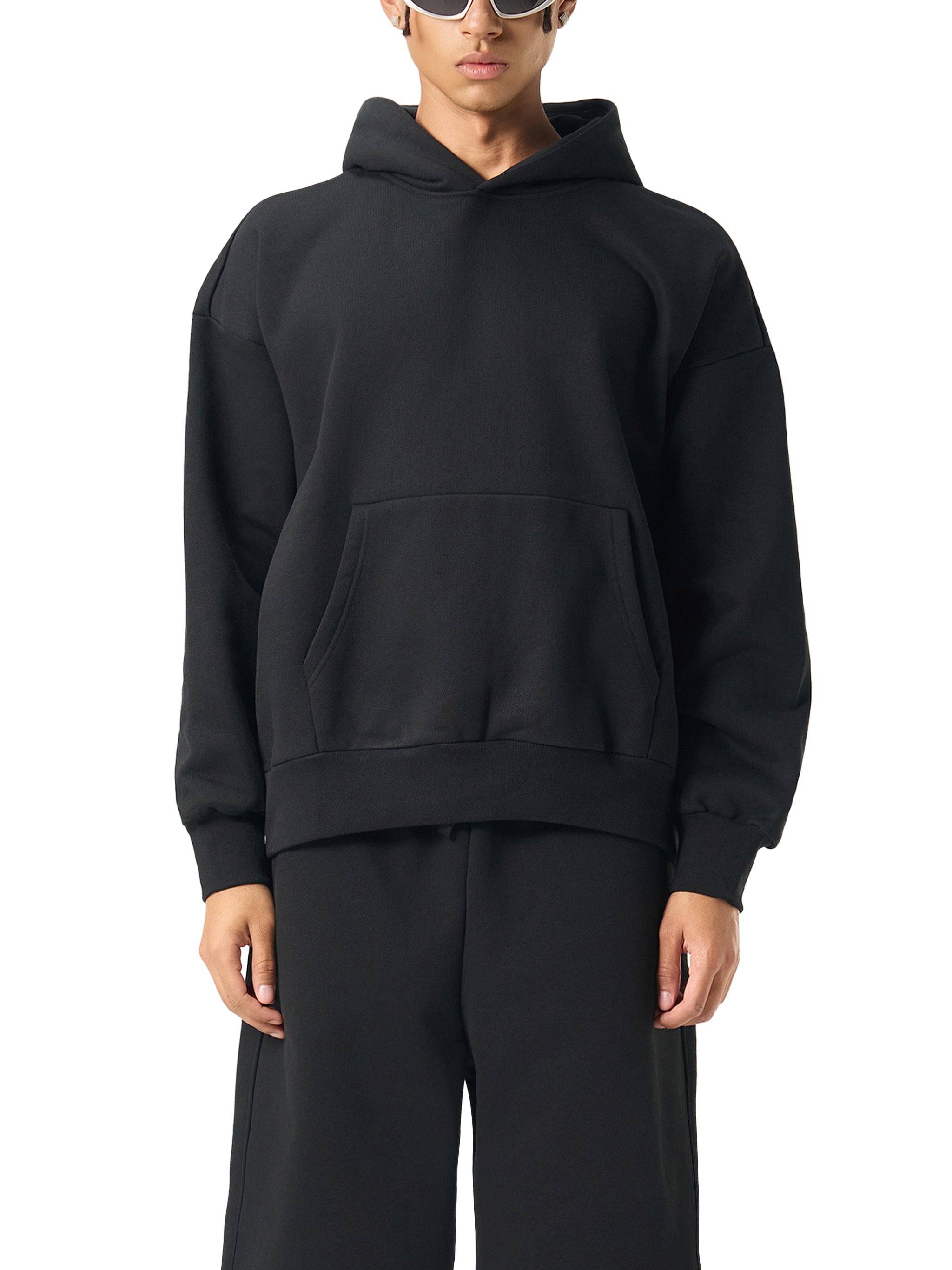 Essential Heavyweight Fleece Hoodie(Black)
