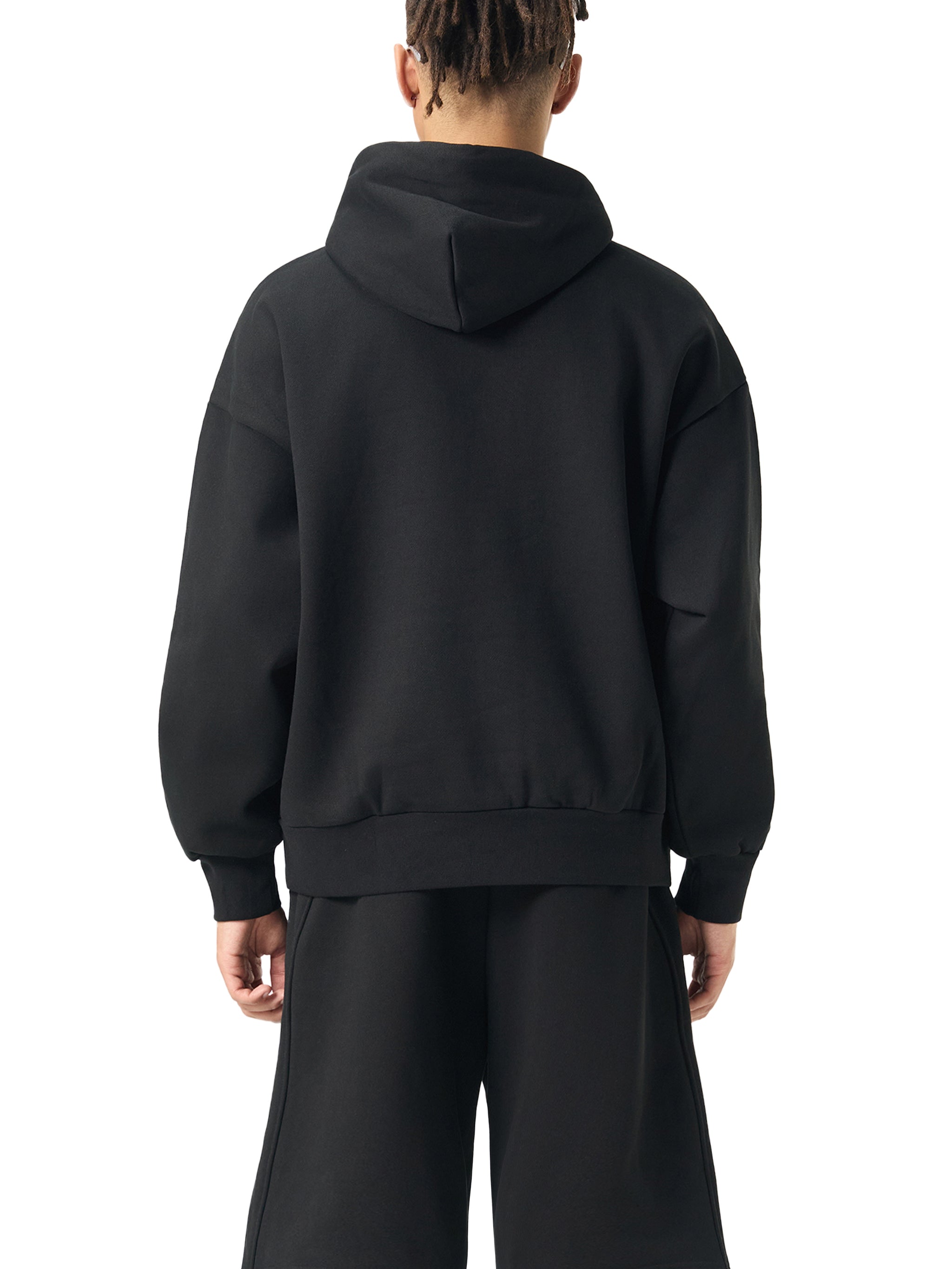 Essential Heavyweight Fleece Hoodie(Black)